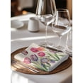 thumbnail image 6 of Tulips Spring Floral Cloth Napkins Set of 8 Reusable Dinner Napkins, Pastoral Flowers Butterfly Rustic Cocktail Napkin Washable Table Napkins for Wedding/Holiday Party/Baby Shower 20"x20", 6 of 7