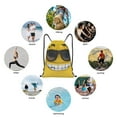 thumbnail image 6 of Fuzoiu Smiling With Sunglasses Print Drawstring Backpack for Gym, Travel, Yoga,Sports Sackpack String Bag for Women Men-Medium, 6 of 6