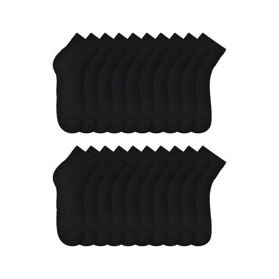 Wonder Nation Boys Cushioned Ankle Socks, 10 Pack, Sizes S (4-8.5) - L (3-9)