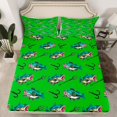 thumbnail image 2 of Feelyou Kawaii Pike Fish Full Size Sheets for Teens, Cartoon Fish Hook Bed Sheets, Cute Rustic Animal Sheet Sets, Microfiber Bedroom Decor, 4pcs, 2 of 7