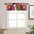 thumbnail image 7 of Christmas Kitchen Curtains and Valances Set, Cartoon Snowman Hold Star Pine Xmas Balls Snow Red Rod Pocket Window Valance Window Curtain Panels for Living Room Bedroom Laundry, 27.5x24in, 3 Pieces, 7 of 7