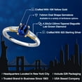 thumbnail image 2 of Gem Stone King 925 Silver and 10K Yellow Gold Blue Created Sapphire and Lab Grown Diamond Engagement Ring for Women | 1.20 Cttw | Oval 7X5MM | Gemstone September Birthstone | Size 6, 2 of 6
