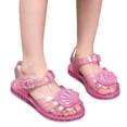 thumbnail image 5 of Viluyesy Girls Jelly Sandals Kids Summer Closed Toe Ankle Strap Glitter Shell Water Beach Shoes Pink Size 11 Little Kids, 5 of 7