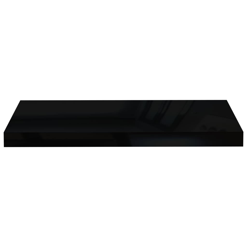 vidaXL Floating Wall Shelves 4 pcs High Gloss Black 23.6"x9.3"x1.5" MDF