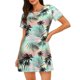 thumbnail image 1 of Easygdp Tropical Summer Palm Camisón de manga corta para mujer, informal, estampado, 1 of 6