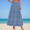 thumbnail image 2 of qolati Women's Floral Maxi Skirts Casual Elastic High Waist Ruffle Long Skirts Vintage Boho A Line Pleated Flowy Beach Ladies Skirts Blue XXL, 2 of 5