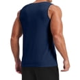 thumbnail image 3 of Men's Ribbed Textured Sleeveless Tank Tops Casual Muscle Shirts Lightweight Breathable Summer Tops,Navy,L, 3 of 3