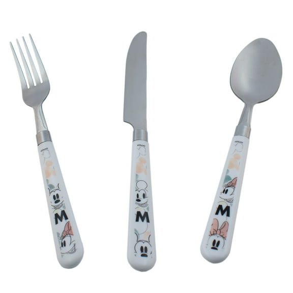 Set Cubiertos Ambient 21 Acero Inoxidable con Mango Plástico 12 Piezas Minnie Mouse