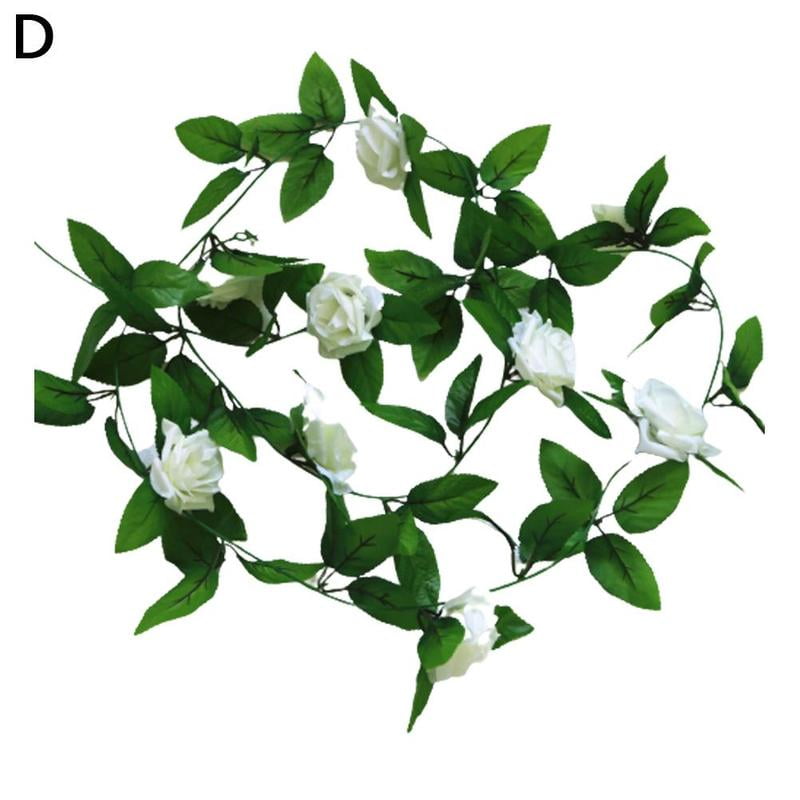 8Ft Artificial Rose Garland Silk Flower Vine Ivy Wedding Garden Decor 2022 Q5X4