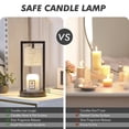 thumbnail image 4 of Candle Warmer Lamp with Timer, Black Candle Lamps Linen Fabric Shade, 3-Level Dimmable Candle Light Wax Melt Warmer for Scented Wax, 35W Electric Warmer Lamp for Women Home Decor (2 Bulbs Included), 4 of 8