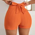 thumbnail image 3 of IDALL Beach Pants for Women High Waisted Shorts Women Yoga Shorts for Women Shorts Polyester Bow Tie Home Woman Womens Running Shorts Womens Shorts Casual Orange XL, 3 of 4