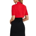 thumbnail image 3 of INSPIRE CHIC Women's Shrugs Open Front Bolero Ruched Short Sleeves Cropped Cardigan M Red, 3 of 6