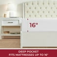 thumbnail image 2 of Mellanni Fitted Sheet with up to 16" Deep Pocket, Soft Microfiber, 1 Piece Queen, White, 2 of 7
