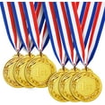 thumbnail image 1 of Medallas de Metal Dorado para Ganador, Juego de 6 Medallas Olímpicas de Primer Premio para Deportes, Competiciones y Fiestas, Diámetro de 6,4 cm con Cinta de 81 cm. Sincero Electrónica, 1 of 5