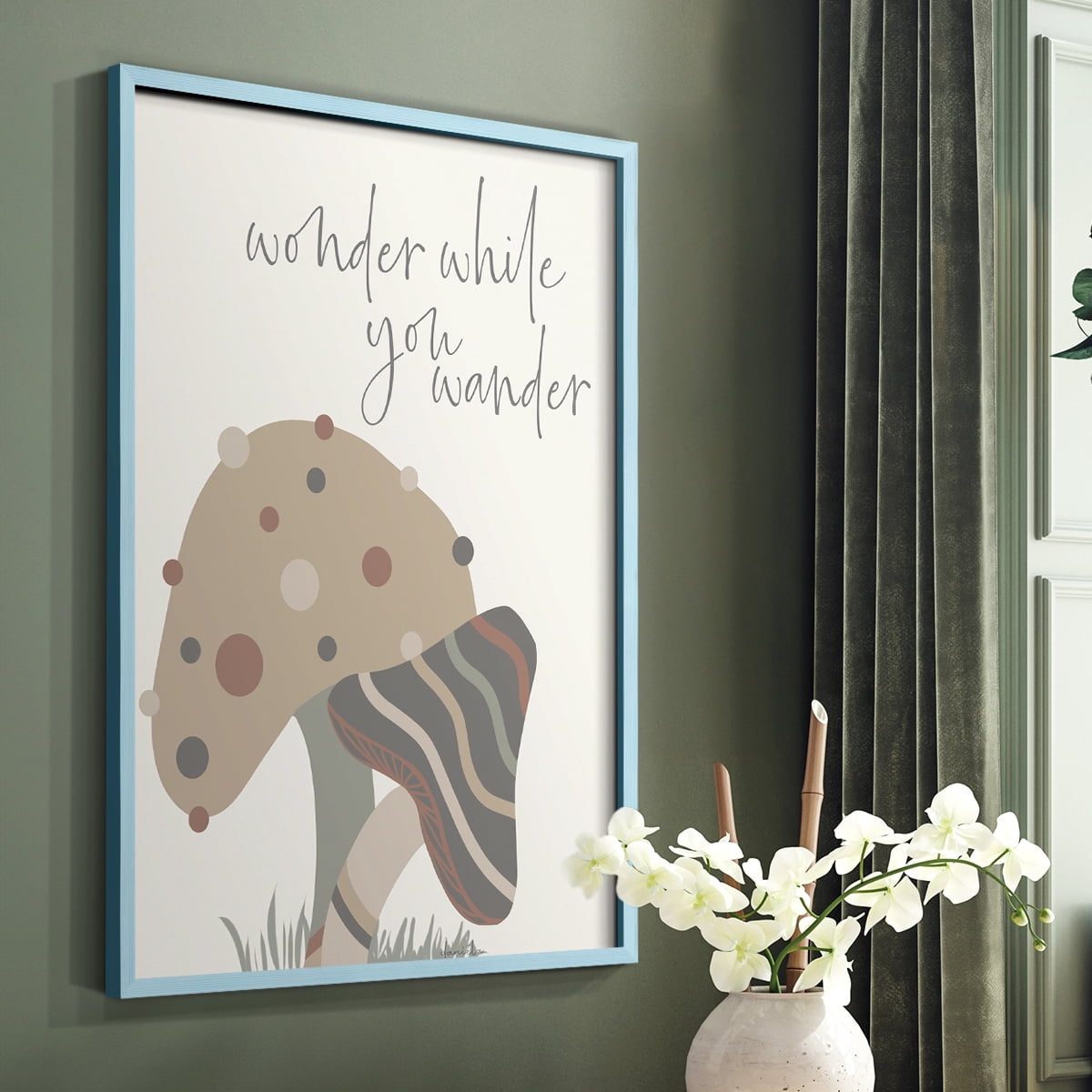 Wonder While you Wander Framed Print - Solid Wood in Single Picture Frame Solid Wood 2 Framed Print