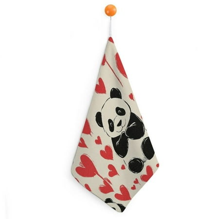 

Autua Panda Bear Reusable Hand Towels Ultra-Fine Fiber Quick Dry Towels for Kitchen and More 1pcs