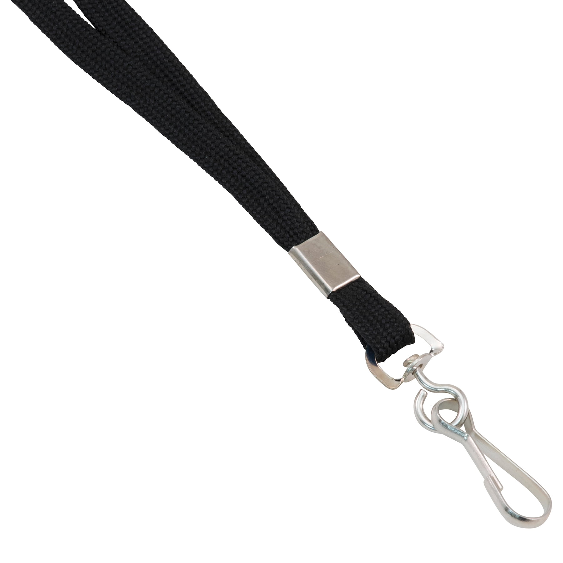 Advantus Deluxe Lanyard with J-Hook, Black, Box of 100