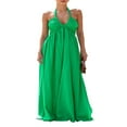 thumbnail image 1 of Ladies‘ Tie-Up Halter Neck Dress in Solid Color for Summer Casual Wear, 1 of 9