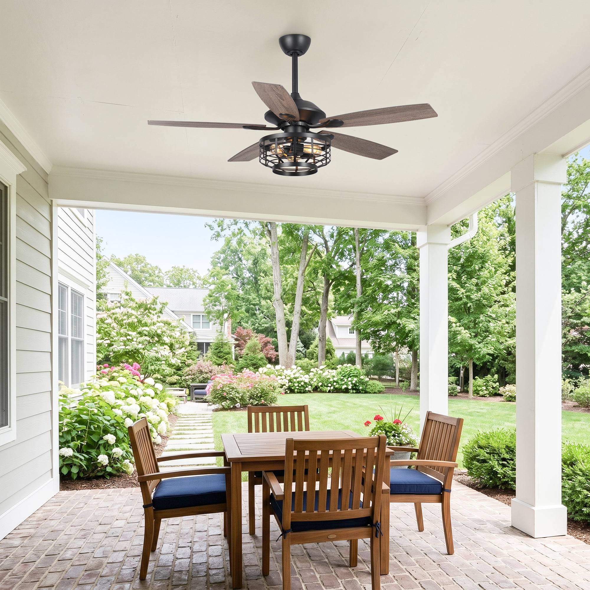 Parrot Uncle 52-Inch Industrial Ceiling Fan with Incandescent Light and Remote