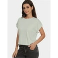 thumbnail image 5 of Women's Crew Neck Short Sleeve T Shirt Summer Casual Loose Workout Top, 5 of 6