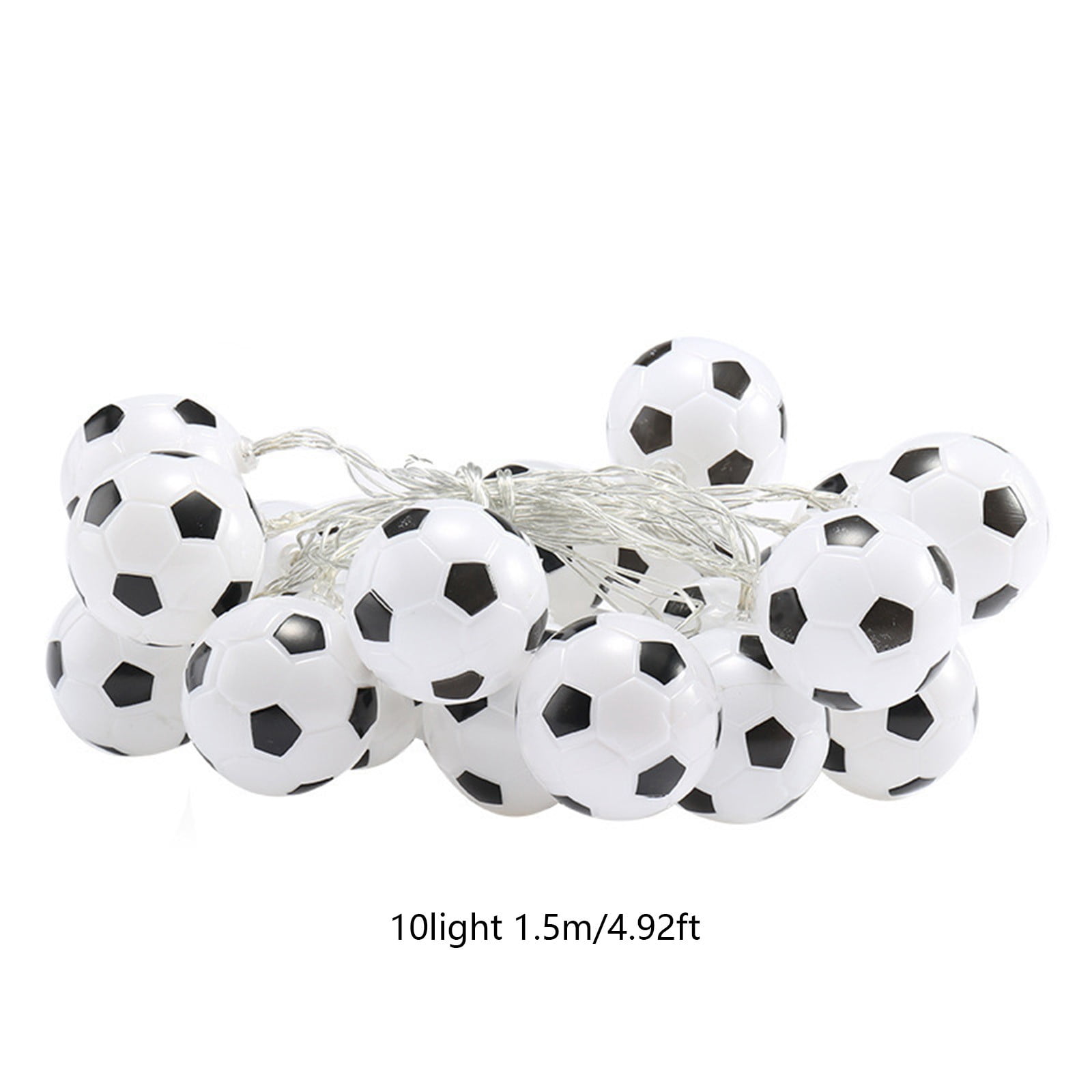 Fufafayo under $5 Soccer String Lights Battery Operated 4.9 Ft Football Decor Lights, Indoor Outdoor Sports Themed Party Decor for Christmas Boys Bedroom Holiday