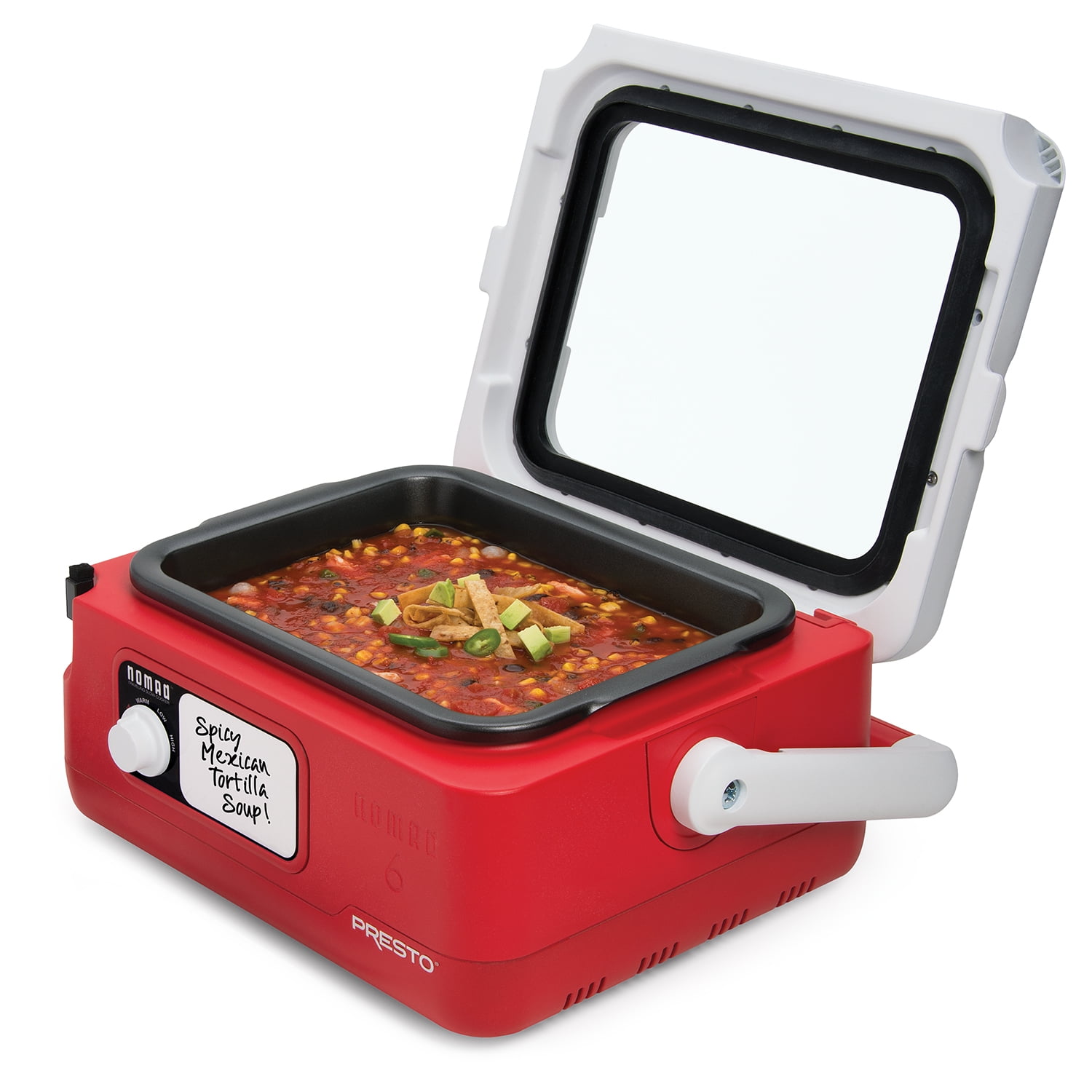 6011 Slow Cooker, 7.4 x 12.5 x 15.9, Red & 06015 Nomad Mason