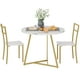 thumbnail image 1 of Sillas redondas de cocina para conjunto de comedor moderno para espacio pequeño, blanco mármol y dorado, 1 of 6