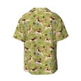 thumbnail image 2 of Naloa Running Beagle Men's Loose Fit Cuban Collar Short-Sleeve Shirt with Button-down and Chest Pocket for Everyday Wear Outings - Medium, 2 of 7