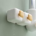 thumbnail image 4 of Estante de almacenamiento multifuncional montado en la pared, soporte para cepillo de dientes eléctrico autoadhesivo, soporte para cepillo de dientes ajustable, toalla de baño, (amarillo), 4 of 4