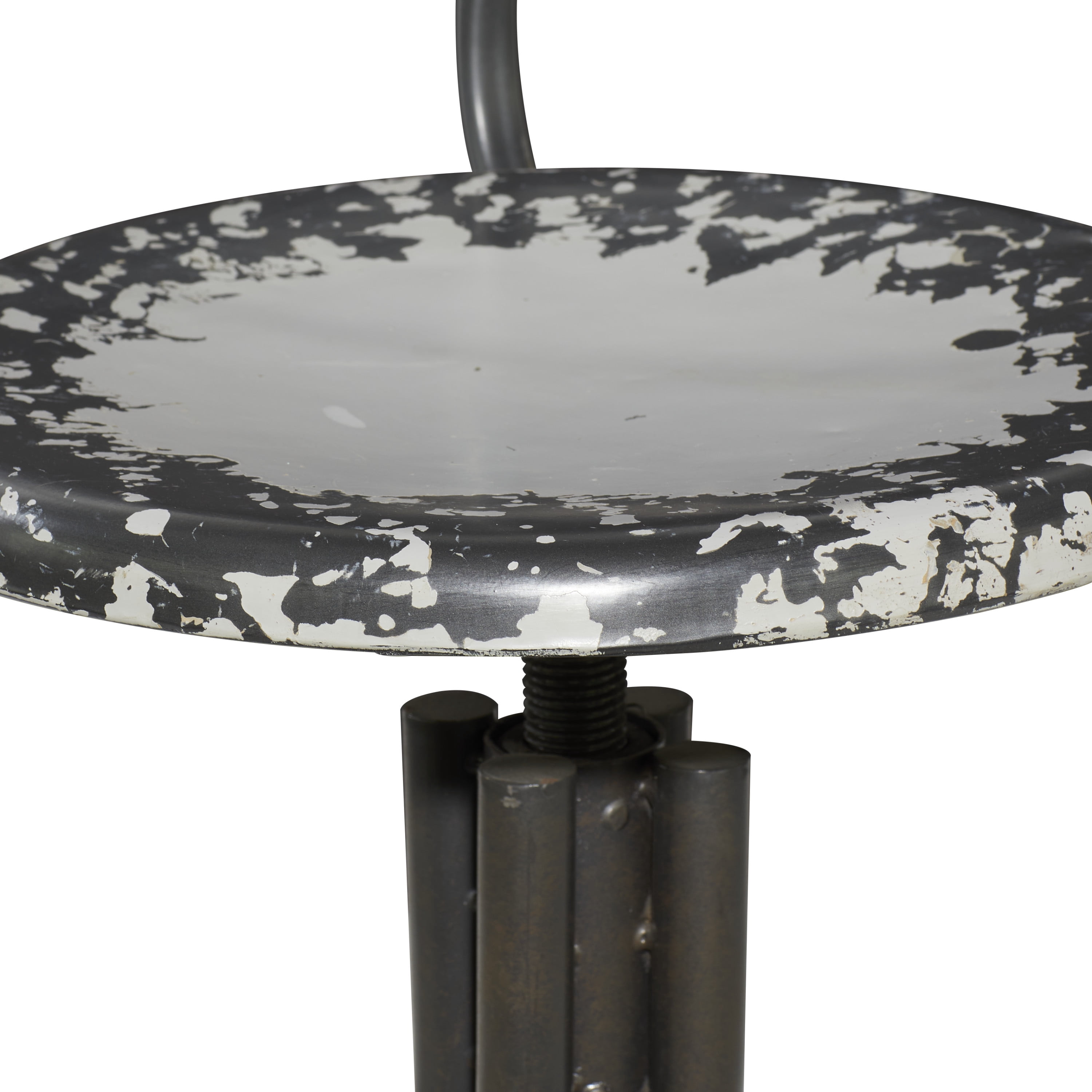 DecMode Metal Bar Stool with Backrest, Beige