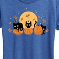 thumbnail image 3 of Instant Message - Black Cats And Pumpkins - Women's Short Sleeve Graphic T-Shirt, 3 of 6