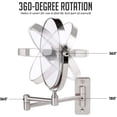 thumbnail image 3 of OVENTE 7" Wall Mounted Makeup Mirror with 1X/7X Magnification, Double Sided Magnifying Round Bathroom Vanity Mirror, 360° Swivel Design, Extendable and Folding Arm, Antique Bronze MNLFW70BR1X7X, 3 of 9