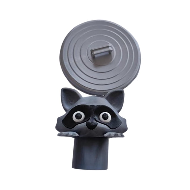Portarrollos de papel higiénico con forma de mapache, fácil de instalar, divertido y decorativo. Gris