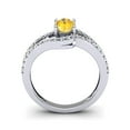 thumbnail image 4 of SuperJeweler 1.40 Carat Oval Shape Citrine and Fancy Diamond Ring In Sterling Silver For Women, 4 of 6