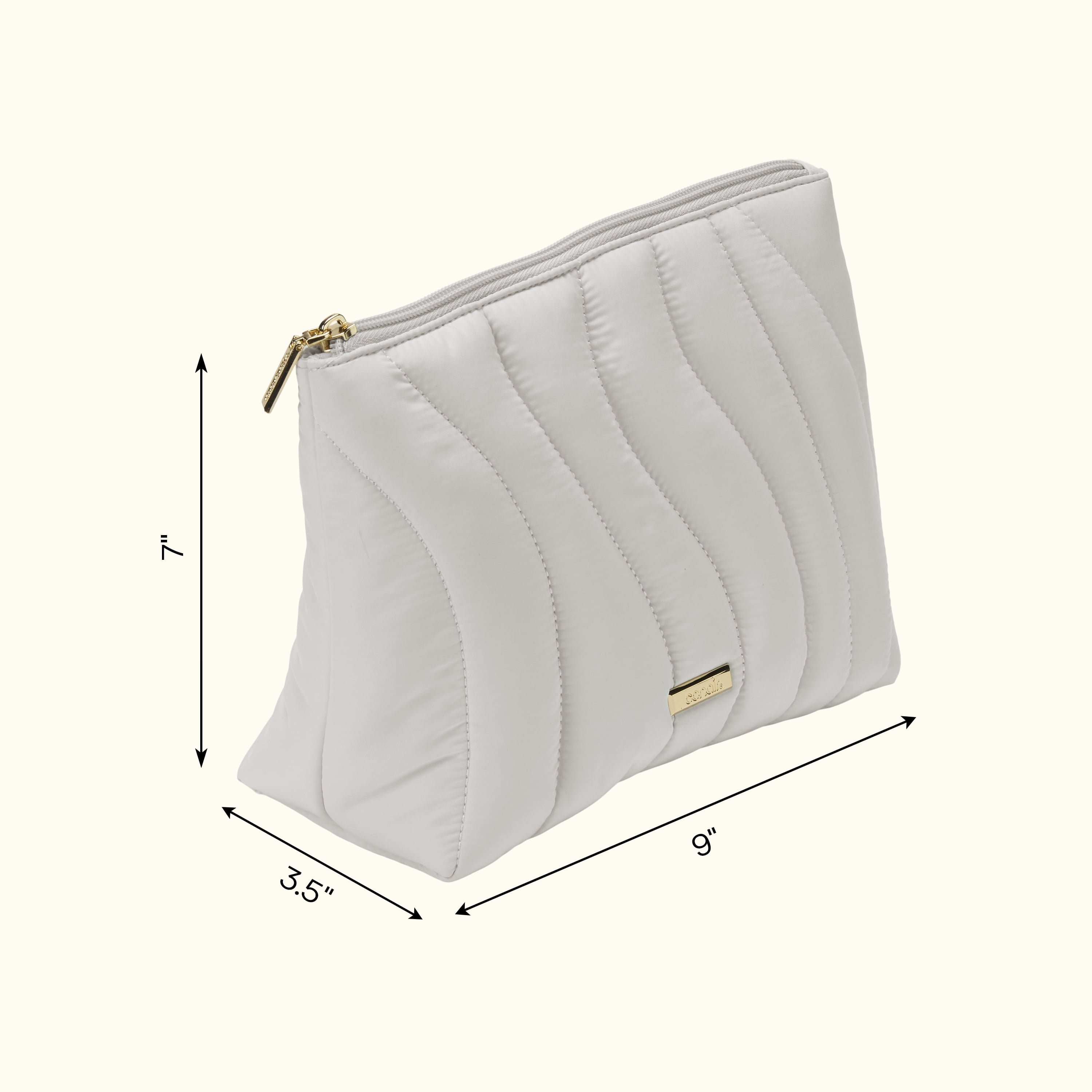 Conair Gray Wavy Quilted Clutch, Travel-Ready Beauty Organizer with Modern Texture, 1 Count