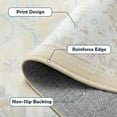thumbnail image 4 of 8'x10' Area Rugs, Machine Washable Non Slip Area Rug for Living Room, Soft Low Pile Vintage Print Pattern Indoor Bedroom Thin Carpet, Cream, 4 of 7