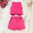 thumbnail image 4 of AVTOIFY Kids Clothes, Baby Outfits, Baby Clothes, Girls' Fashion V-neck Breasted Suspender Pleated Skirt Hat Four Piece Set Hot Pink 7 Years, 4 of 9