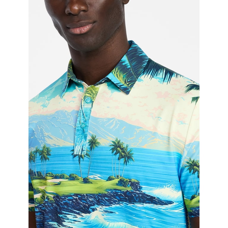 Birdie Bound Men's Flamingo Paradise Print Polo photo 4