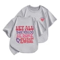 thumbnail image 1 of PMVFHDE Hauts d'Été pour Filles Hauts Tendance à Manches Courtes pour Filles Tunique T-Shirt pour Filles T-Shirts Graphiques T-Shirt à Manches Courtes pour Enfants Imprimé Dessin Animé Col Rond Confortable Gris, 6-7 Ans, 1 of 4