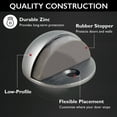 thumbnail image 5 of 5-Pack Dome Floor Mounted Door Stops with Rubber Stopper, Satin Nickel, Heavy Duty Zinc Construction – Design House, 181883, 5 of 14