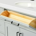 thumbnail image 6 of Ariel Hepburn 61 In. Oval Sink Vanity With White Quartz Countertop In Grey, 6 of 10