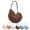 Coffee, variant on Women Seashell Bag Crochet Shell Purse Boho Shoulder Tote Bag Summer Beach Crossbody Clutch Hobo Handbag