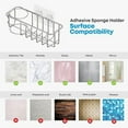 thumbnail image 5 of KESOL 3-in-1 Kitchen Sink Caddy with Adhesive Sponge Holder for Kitchen Sink + Dish Cloth Hanger + Dish Brush Holder, 304 Stainless Steel Rust Proof, Water Proof, No Drilling Kitchen Sink Accessories, 5 of 6