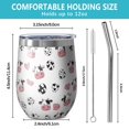 thumbnail image 5 of 12oz Stemless Wine Tumblers White Cow Heart Pattern Vacuum Insulated Stainless Steel Travel Tumbler Cups Mug with Lid and Straw for Champaign,Cocktail,Beer with Cleaning Brush, 5 of 5