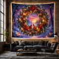 thumbnail image 6 of Cardinal Birds on Snowy Wreath in Sunset Forest, Whimsical Fantasy for Holiday Enthusiasts, Festive Wildlife Art Christmas Gift, Tapestry Wall Hanging for Bedroom and Living Room, 6 of 7