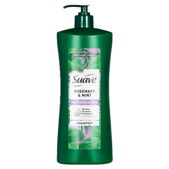 Suave Invigorating Shampoo With 100% Natural Rosemary & Mint, 28 FL OZ