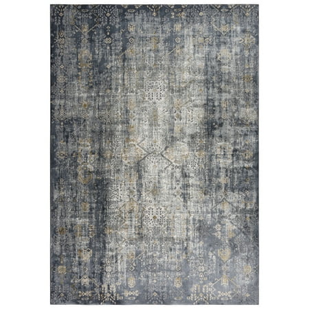 Gatney Rugs Hughes Area Rug EMG925 Gold/Charcoal Faded Shaded 2' 7" x 9' 6" Rectangle