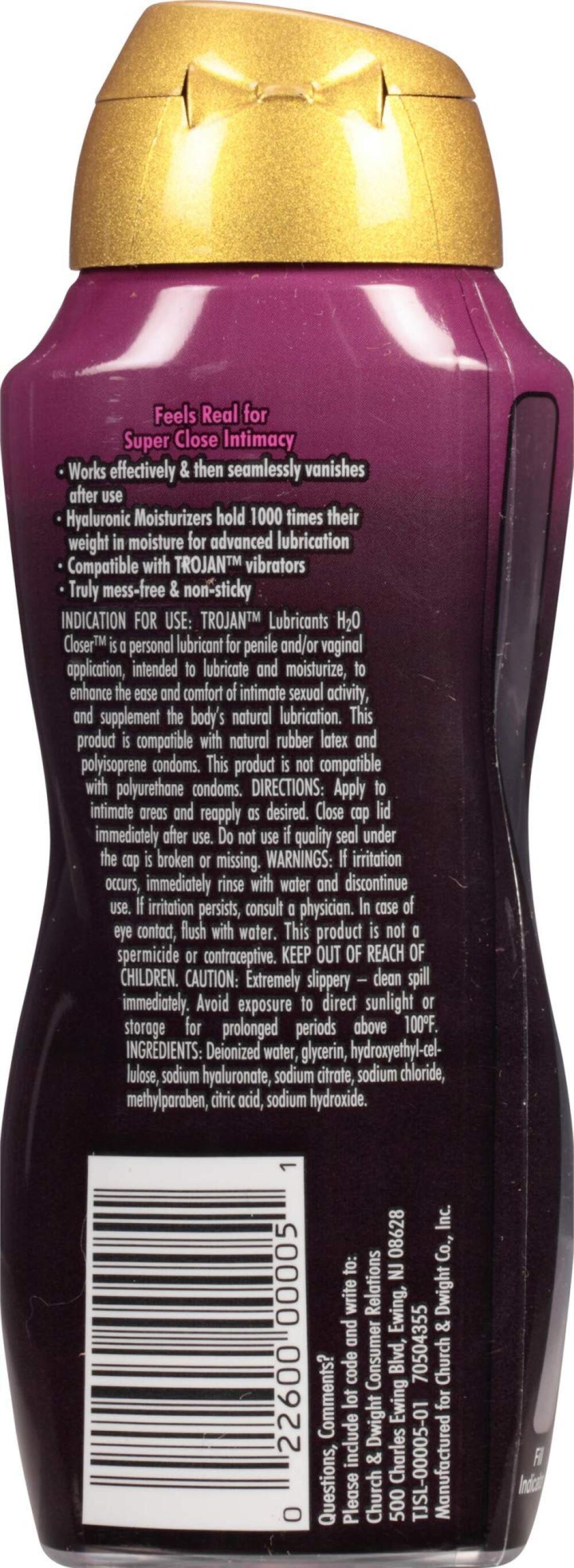 TROJAN H2O Water-Based Personal Lubricant, Sensitive Touch 5.50 oz (Pack of  4) - Walmart.com