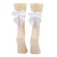 thumbnail image 4 of Chaussettes Résille pour Femmes Chaussettes Hautes en Maille Bas de Mode avec Noeud en Satin, 4 of 6