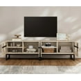 thumbnail image 3 of WAMPAT, Modern 2 in 1 TV Stand, Fits Up to 75", Wood Entertainment Center with Storage Cabinets, Metal Base, Living Room Media Console, Light Oak, 3 of 9